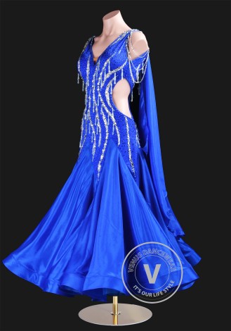 Royal Blue Sonata Waltz Ballroom Dress Smooth Competition Dresses