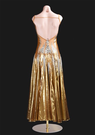 Golden Mirage Waltz Ballroom Dress Smooth Competition Dresses