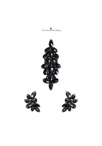 Midnight Elegance one-set Jewelry Earrings Headpiece TJ001