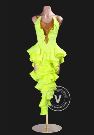 Neon Breeze Latin Rhythm Chacha Salsa Rumba Competition Dance Dress
