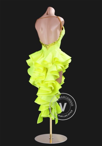 Neon Breeze Latin Rhythm Chacha Salsa Rumba Competition Dance Dress