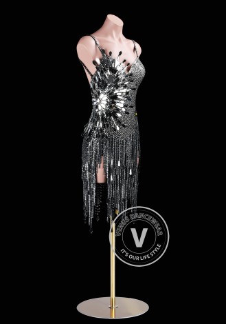 Shadow Gleam Latin Rhythm Chacha Salsa Rumba Competition Dance Dress