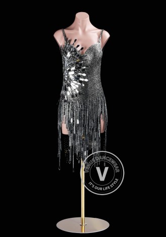 Shadow Gleam Latin Rhythm Chacha Salsa Rumba Competition Dance Dress