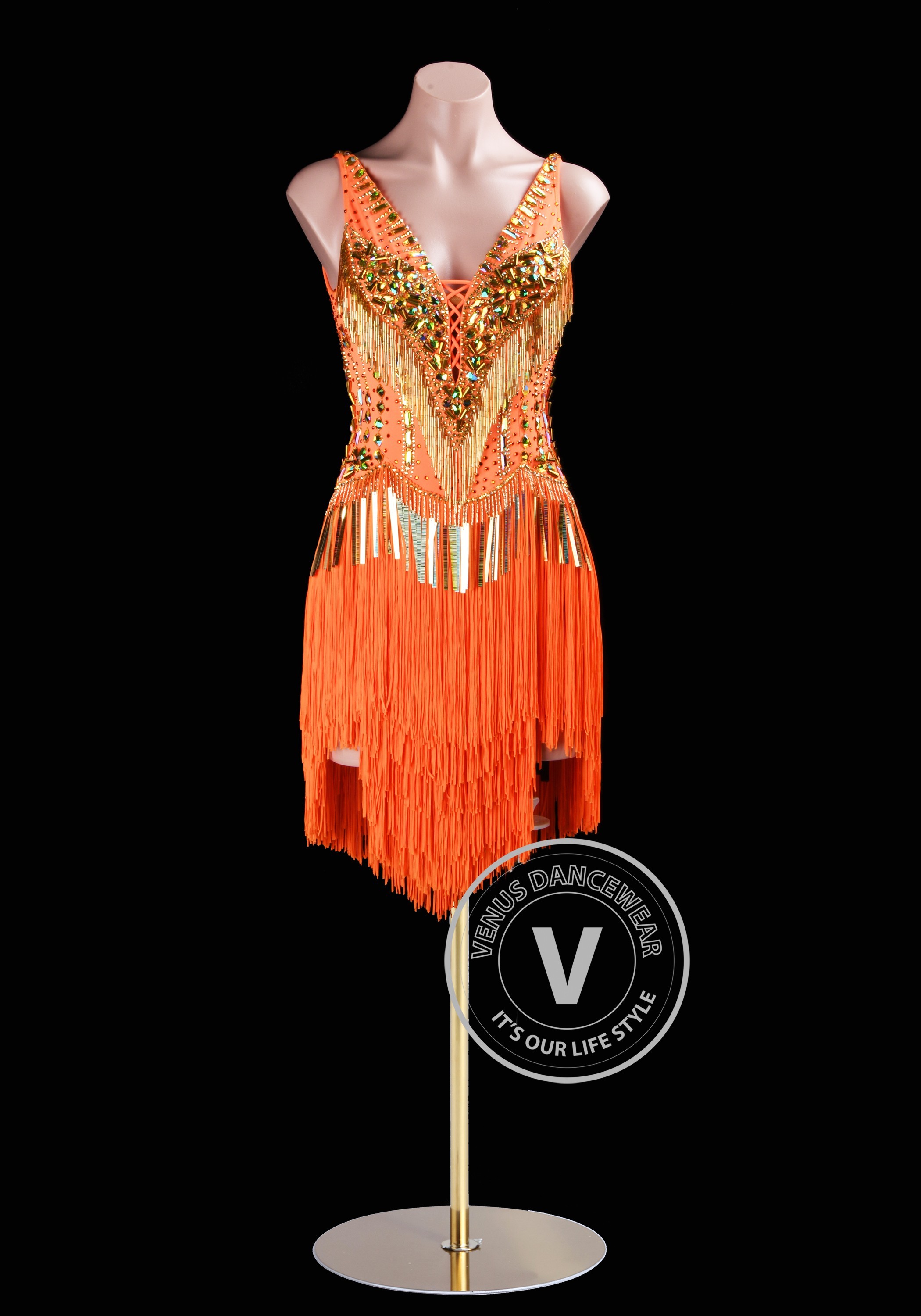 Sunset Desire Latin Rhythm Chacha Salsa Rumba Competition Dance Dress