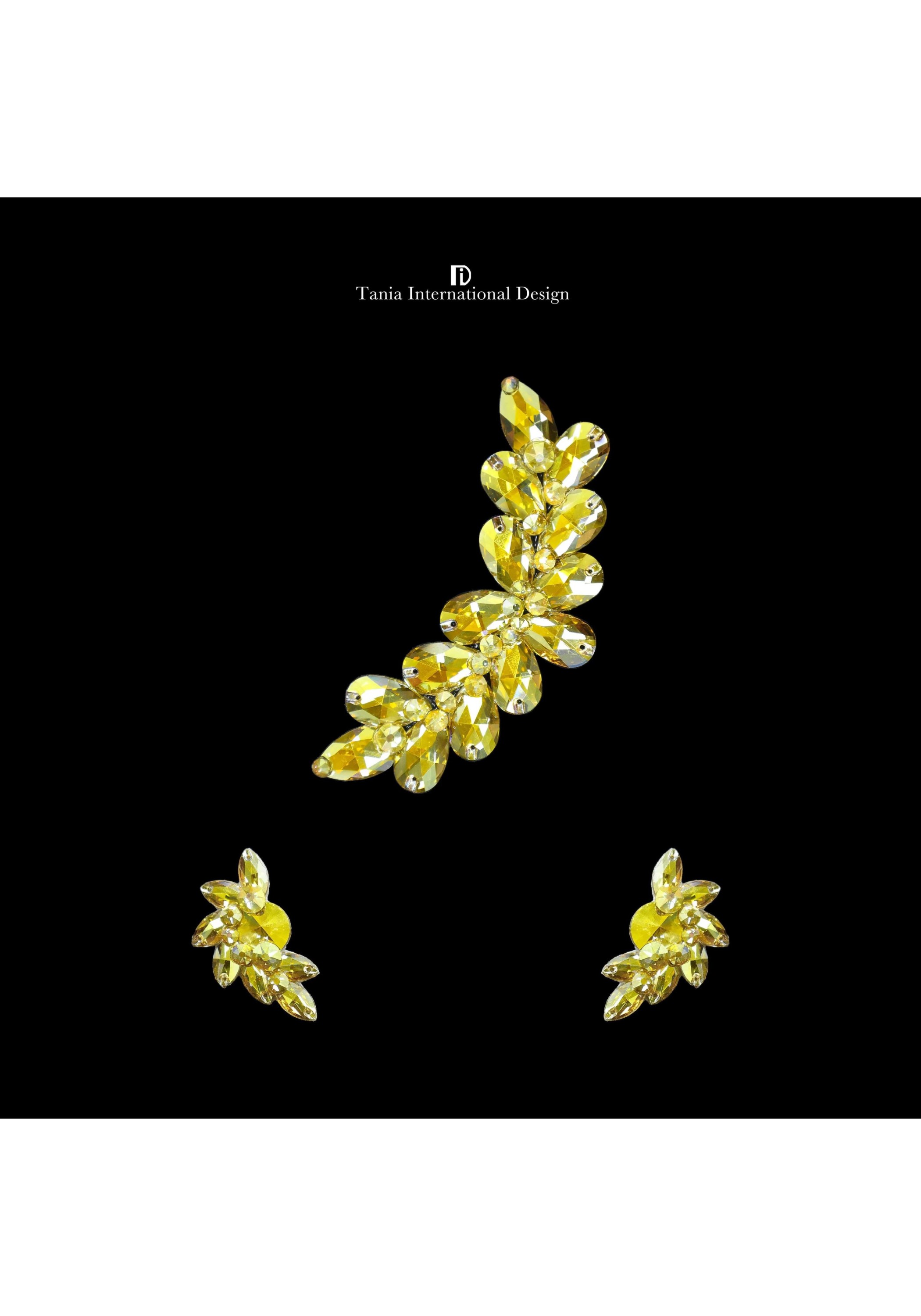 Yellow Elegance one-set Jewelry Earrings Headpiece TJ005