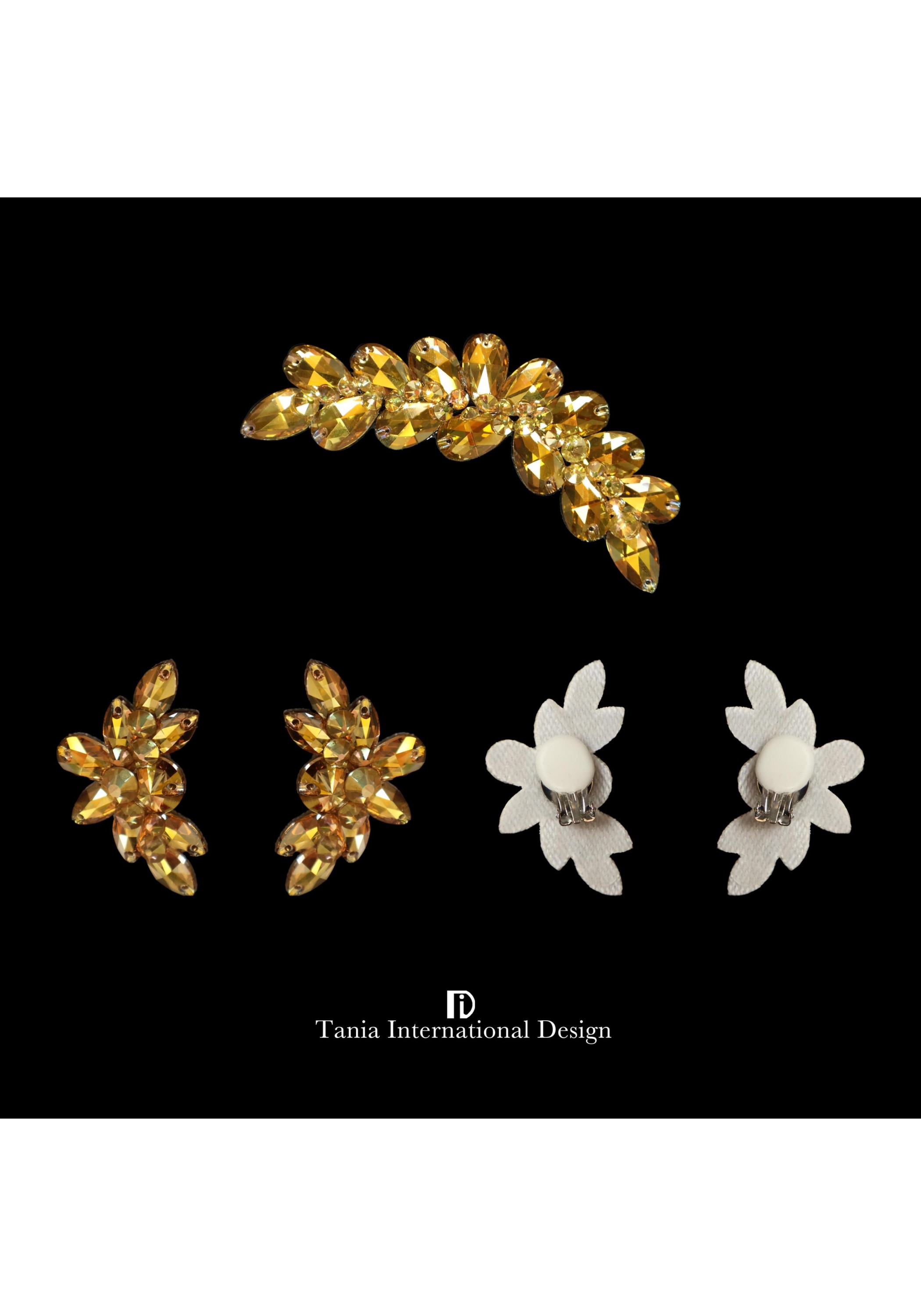 Golden Elegance one-set Jewelry Earrings Headpiece TJ015