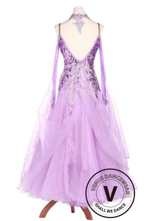 Violet Sequin Standard Smooth Tango Waltz Competition Ballroom Dress