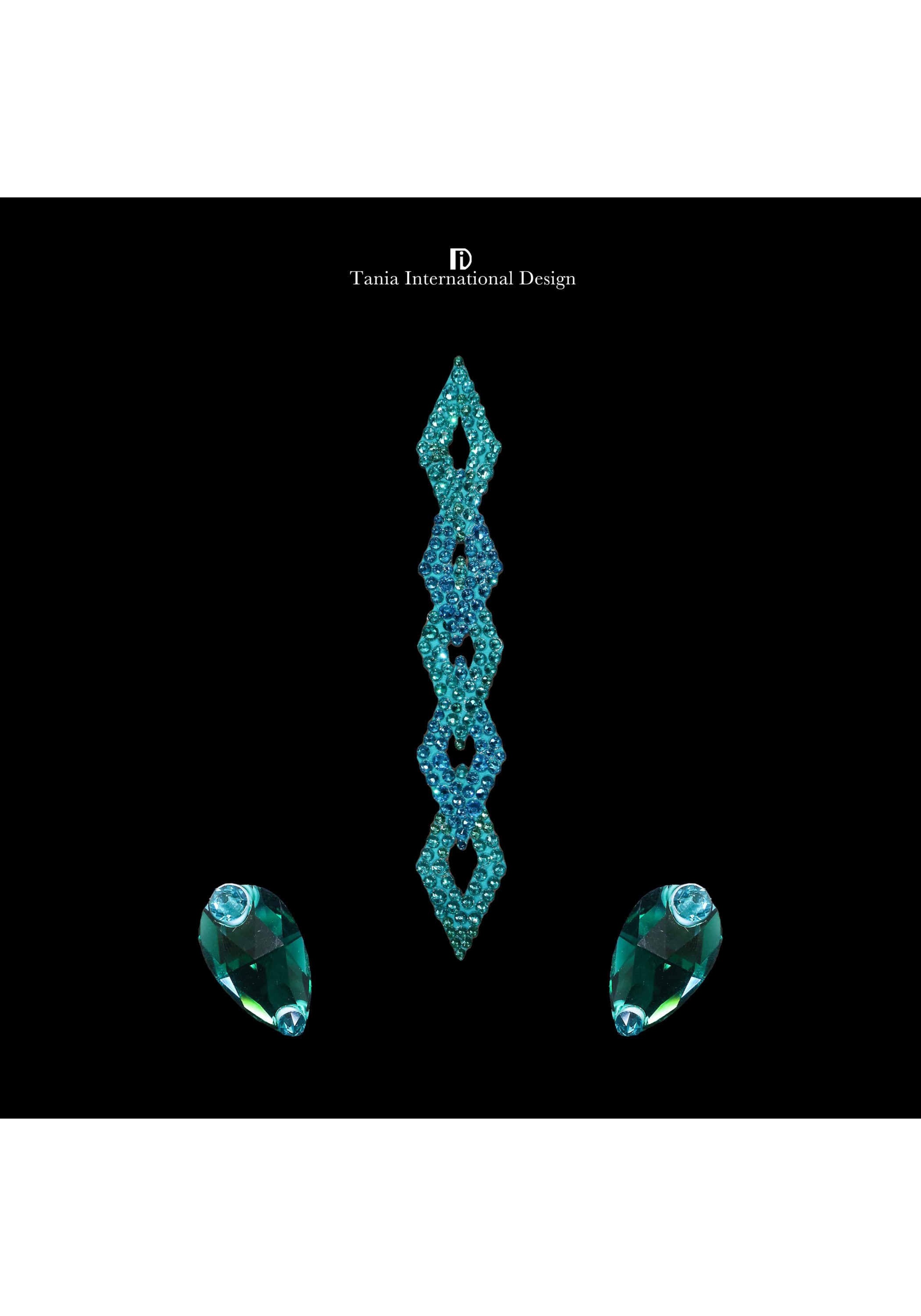 Blue Elegance one-set Jewelry Earrings Headpiece TJ027