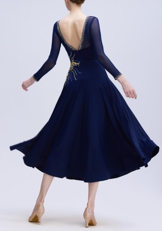 Midnight Gild Luxury Crepe Ballroom Smooth Practice Dance Dress