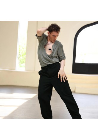 UDANCE Men's Latin Dance Pants Standard Ballroom Practice Performance Trousers A29