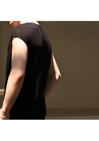 UDANCE Stage Performance Clothing Men's Practice Clothes Top Tee V-neck T-shirt Breathable Loose T-shirt for Men A24