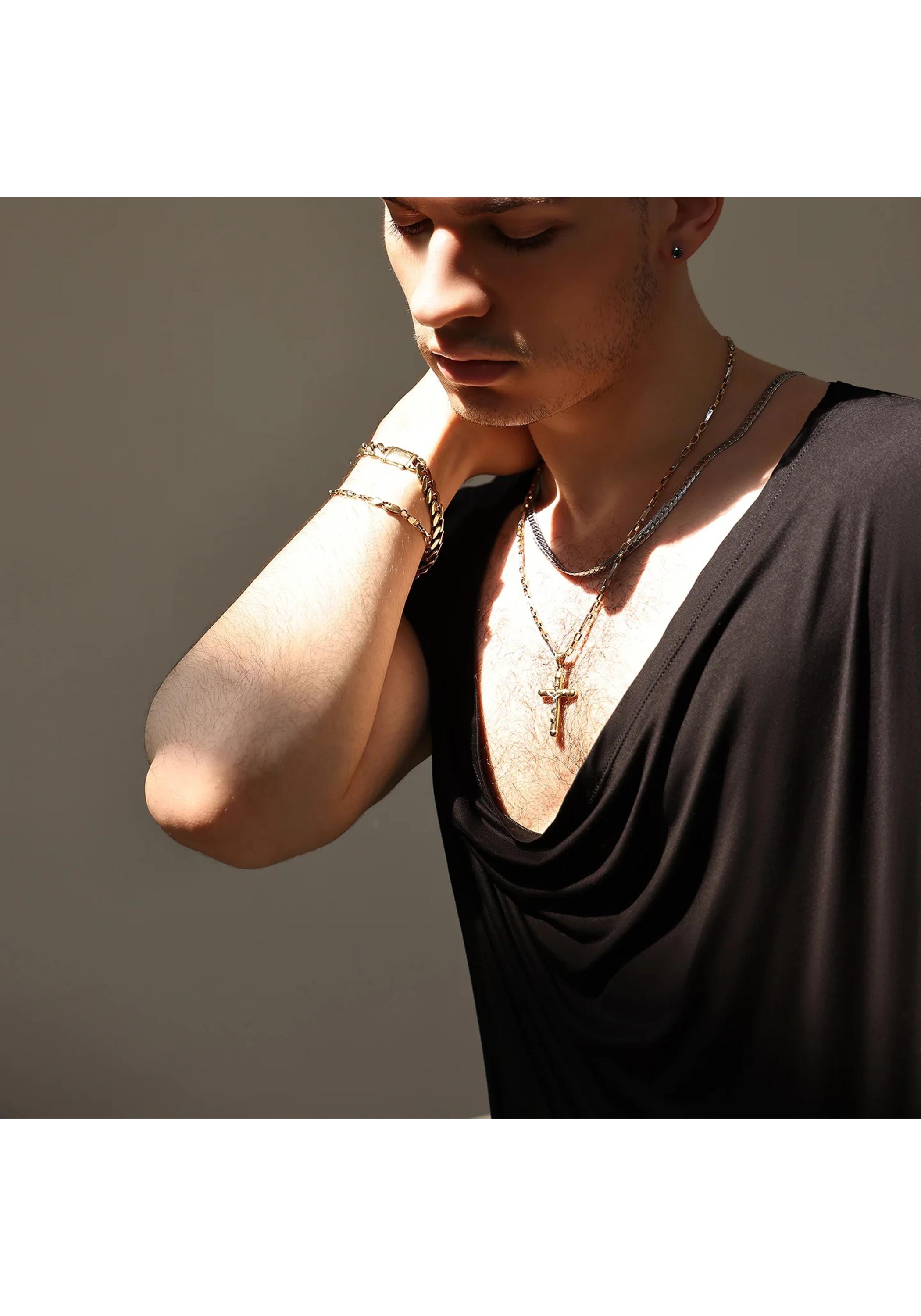 UDANCE Stage Performance Clothing Men's Practice Clothes Top Tee V-neck T-shirt Breathable Loose T-shirt for Men A24