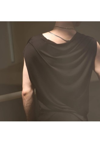 UDANCE Stage Performance Clothing Men's Practice Clothes Top Tee V-neck T-shirt Breathable Loose T-shirt for Men A24