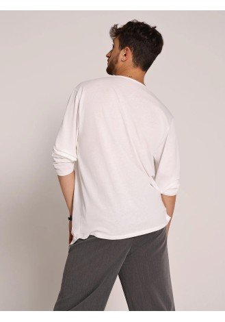 UDANCE Men's Clothing Long Sleeve T-shirt U Collar Latin Dancewear Performance Practice Top Breathable Activwear Top for Men A54