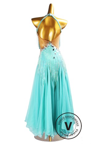 Mint Radiance Waltz Ballroom Dress Smooth Competition Dresses