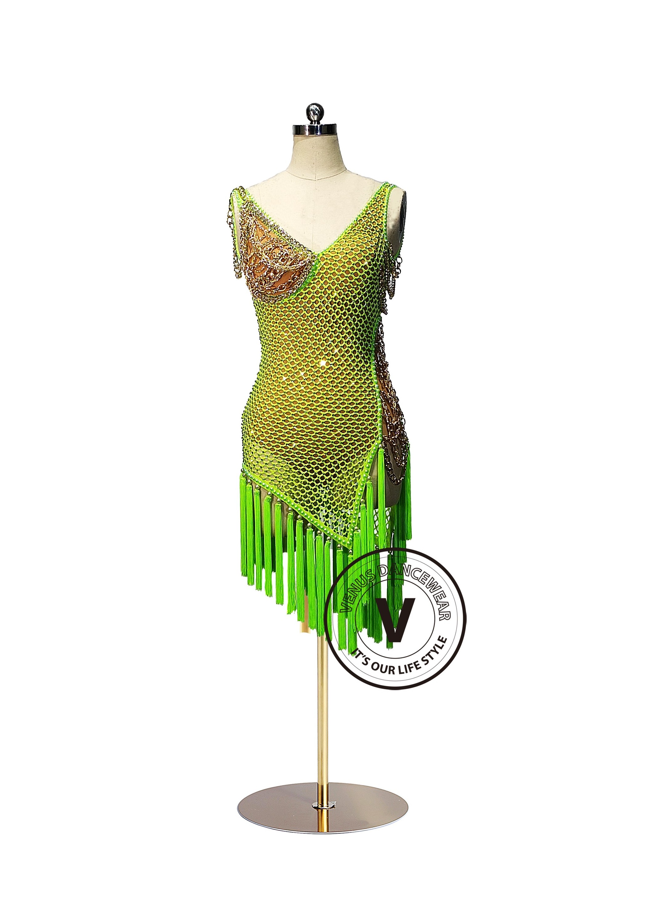 Neon Temptress Latin Rhythm Chacha Salsa Rumba Competition Dance Dress