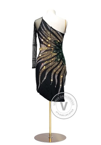 Solar Noir Latin Rhythm Chacha Salsa Rumba Competition Dance Dress