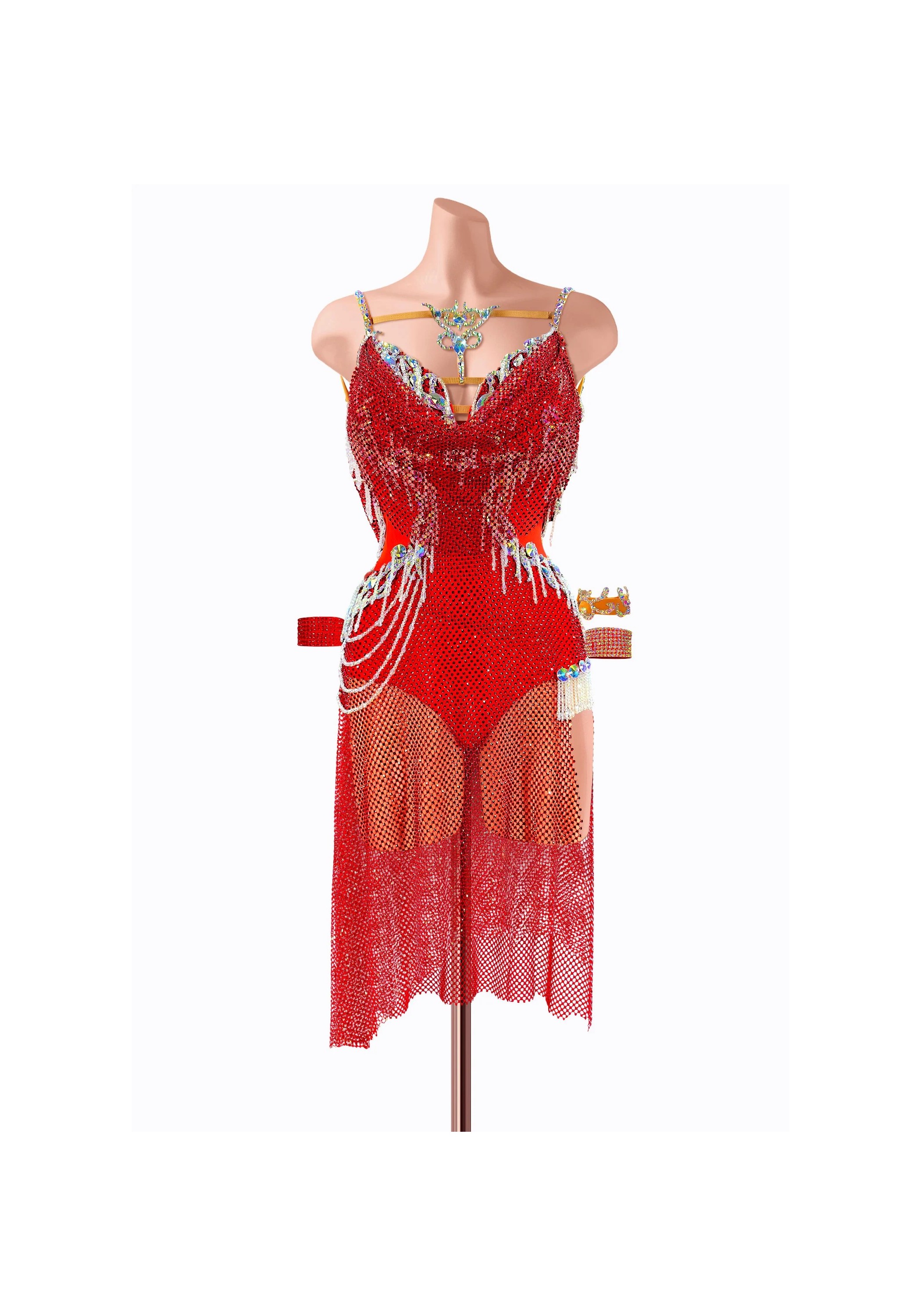 Ruby Fishnet Latin Dress TID-LM0814