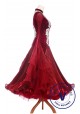 Burgundy Velvet Waltz Smooth Tango Standard Competition Dress