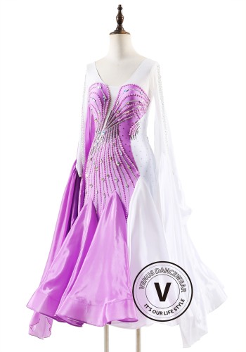 Lavender Pearl Reverie Ballroom Smooth Dance Competition Dress