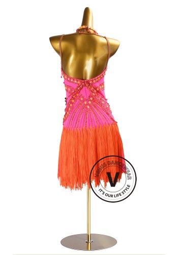 Sunset Pop Latin Rhythm Chacha Salsa Rumba Competition Dance Dress