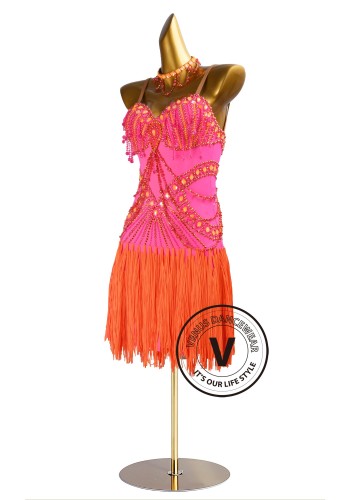 Sunset Pop Latin Rhythm Chacha Salsa Rumba Competition Dance Dress