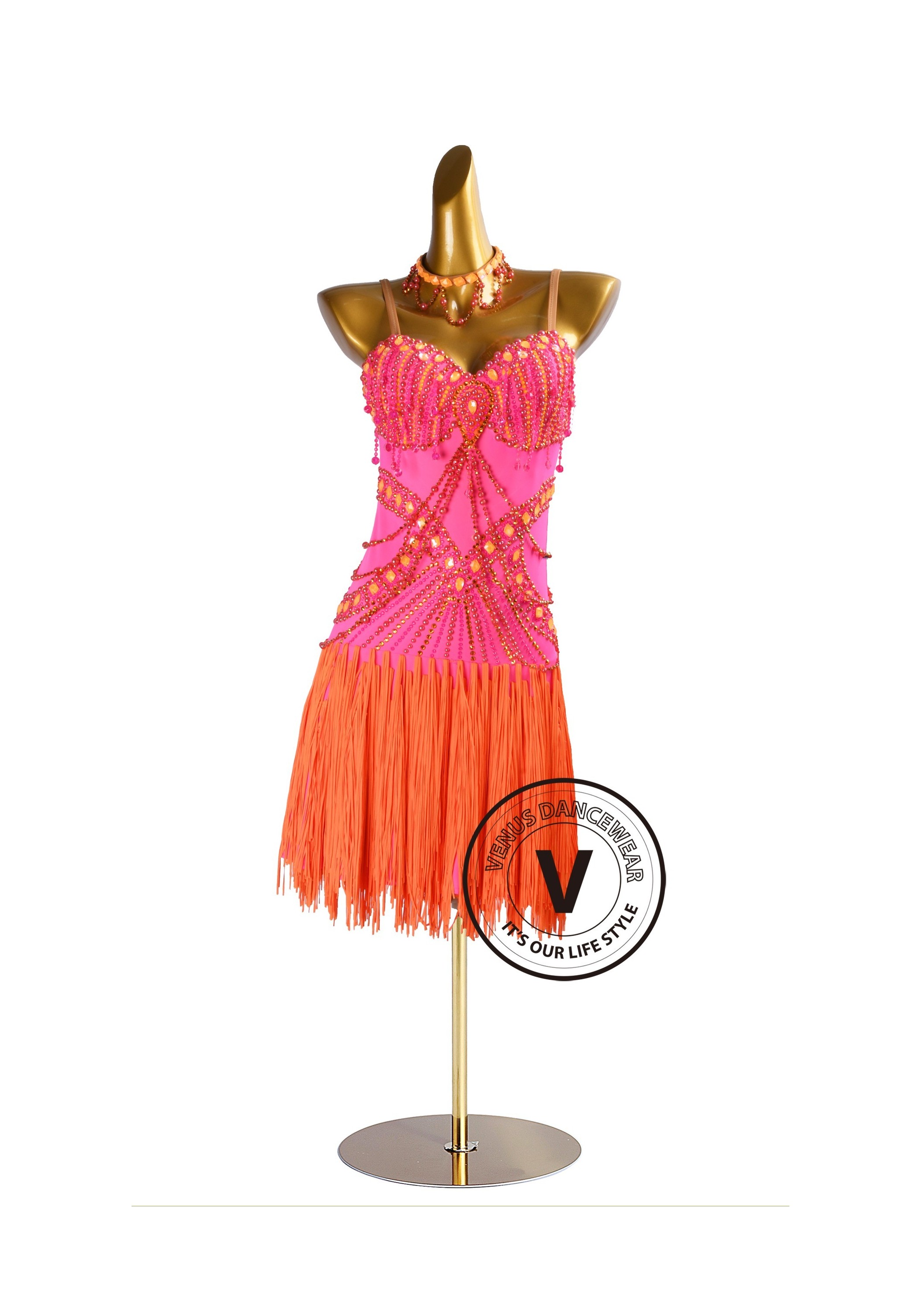 Sunset Pop Latin Rhythm Chacha Salsa Rumba Competition Dance Dress
