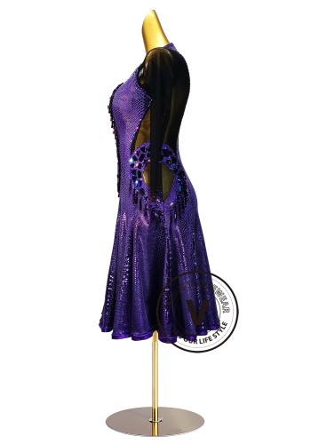 Royal Mosaic Prism Latin Rhythm Chacha Salsa Rumba Competition Dance Dress