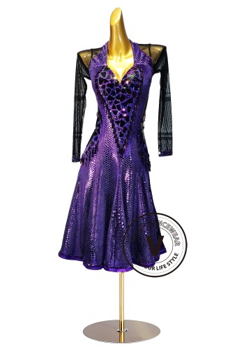 Royal Mosaic Prism Latin Rhythm Chacha Salsa Rumba Competition Dance Dress