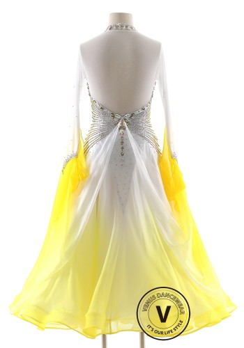 Golden Dawn Glow Ballroom Smooth Dance Competition Dress