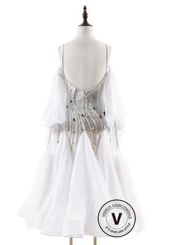 Pearl Spiral Grace Ballroom Smooth Dance Competition Dress