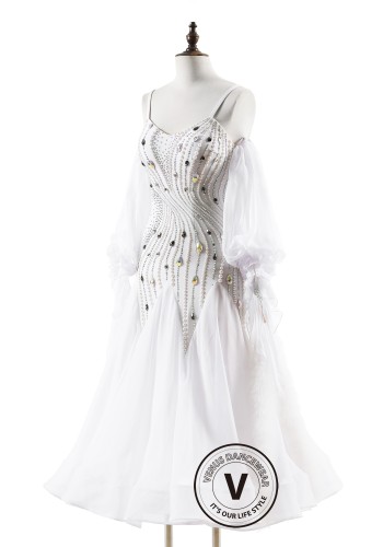 Pearl Spiral Grace Ballroom Smooth Dance Competition Dress
