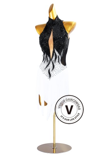 Obsidian Flame Latin Rhythm Chacha Salsa Rumba Competition Dance Dress