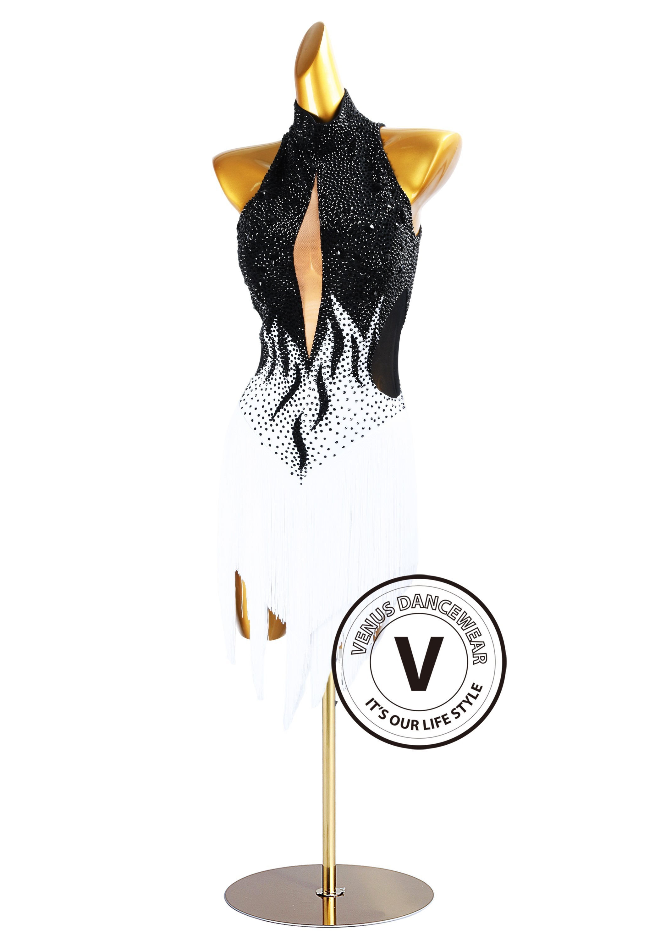 Obsidian Flame Latin Rhythm Chacha Salsa Rumba Competition Dance Dress