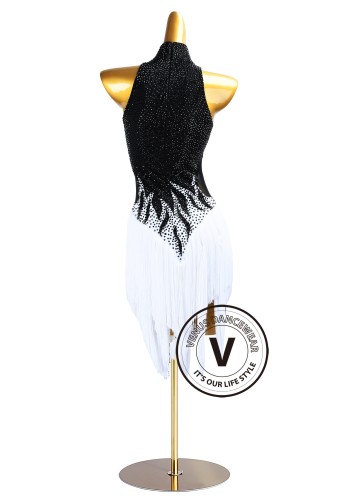 Obsidian Flame Latin Rhythm Chacha Salsa Rumba Competition Dance Dress