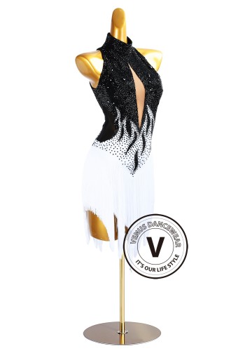 Obsidian Flame Latin Rhythm Chacha Salsa Rumba Competition Dance Dress