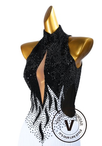 Obsidian Flame Latin Rhythm Chacha Salsa Rumba Competition Dance Dress