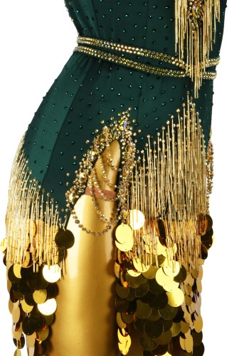 Deep Emerald Sovereign Latin Rhythm Chacha Salsa Rumba Competition Dance Dress