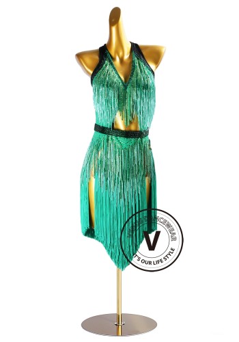 Jade Motion Latin Rhythm Chacha Salsa Rumba Competition Dance Dress