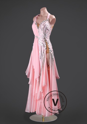 Petal Blush Elegance Waltz Ballroom Dress Smooth Competition Dresses