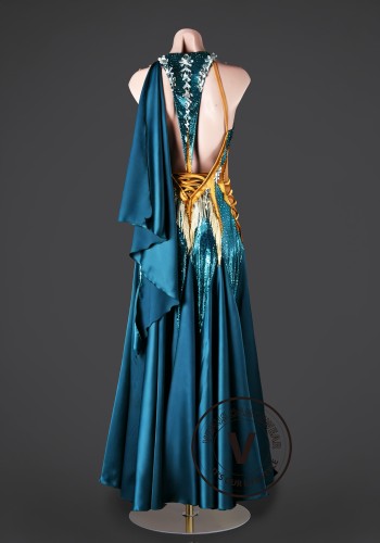 Sovereign Regal Teal Waltz Ballroom Dress Smooth Competition Dresses