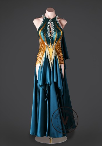 Sovereign Regal Teal Waltz Ballroom Dress Smooth Competition Dresses