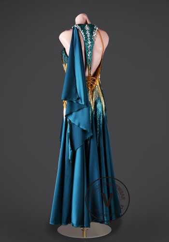 Sovereign Regal Teal Waltz Ballroom Dress Smooth Competition Dresses