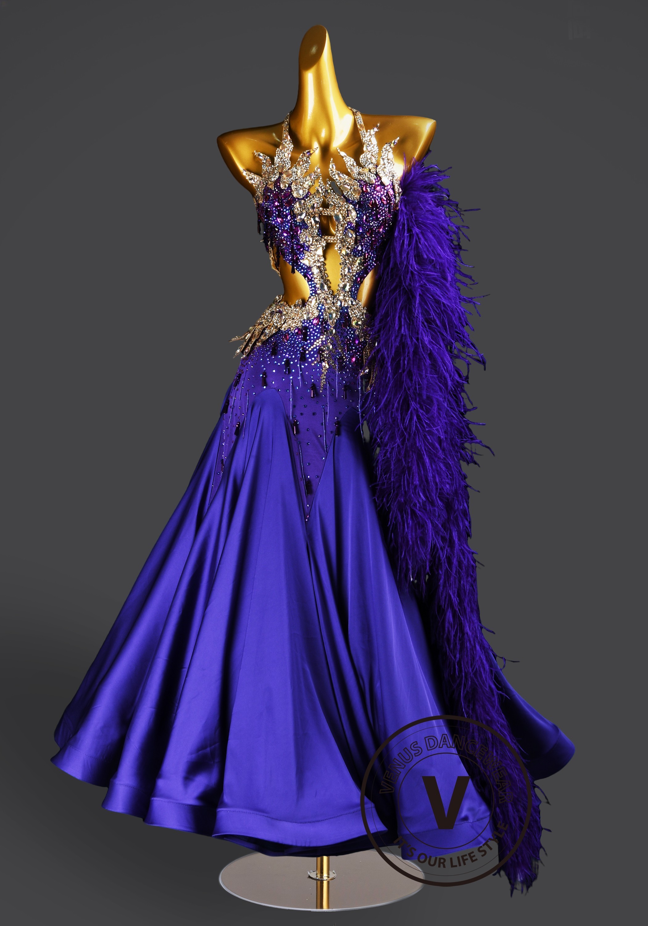 Crown Royal Amethyst Waltz Ballroom Dress Smooth Competition Dresses