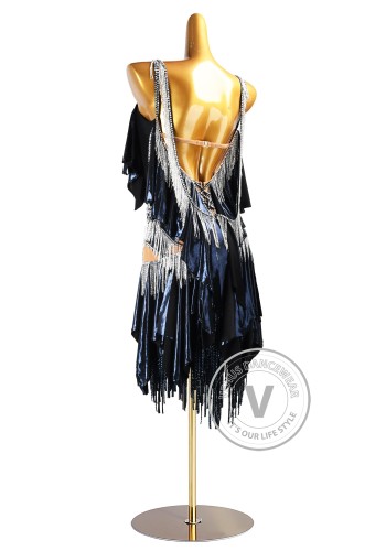 Nocturne Spark Lame Latin Rhythm Chacha Salsa Rumba Competition Dance Dress