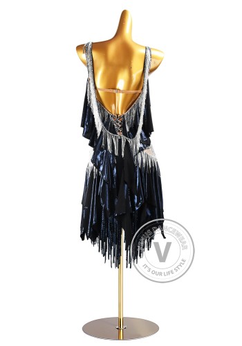 Nocturne Spark Lame Latin Rhythm Chacha Salsa Rumba Competition Dance Dress