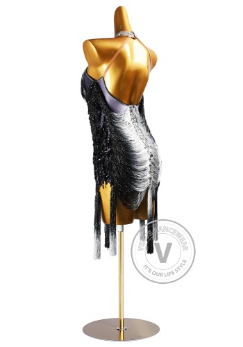 Silver Fade Latin Rhythm Chacha Salsa Rumba Competition Dance Dress