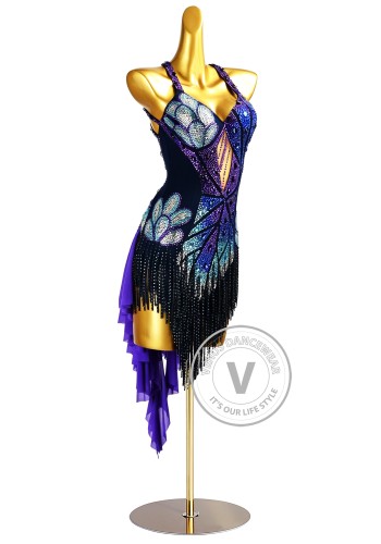 Sapphire Mirage Latin Rhythm Chacha Salsa Rumba Competition Dance Dress
