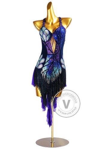 Sapphire Mirage Latin Rhythm Chacha Salsa Rumba Competition Dance Dress