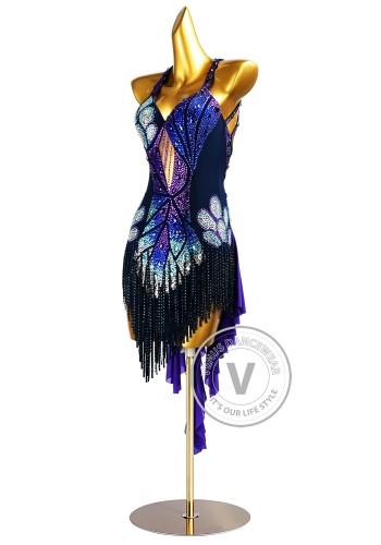Sapphire Mirage Latin Rhythm Chacha Salsa Rumba Competition Dance Dress